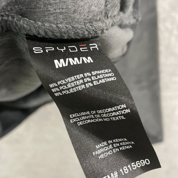 NEW Spyder Mens M Gray 1/4 Zip Pullover Sweatshirt Polyester  Blend Ribbed - Picture 5 of 9